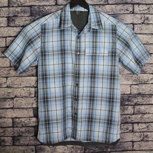 Royal Robbins Mens Blue Plaid SS Shirt